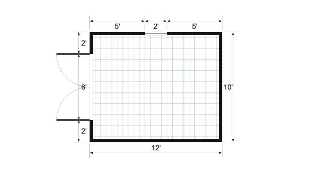 Floor plan for 10x12 Value Shed