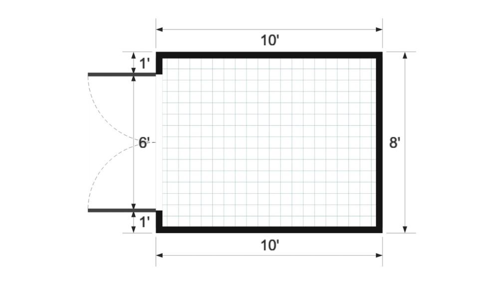 Floor plan for 8x10 Value Shed