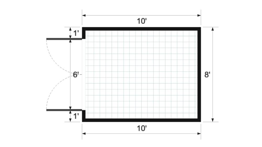 Floor plan for 8x10 Value Shed