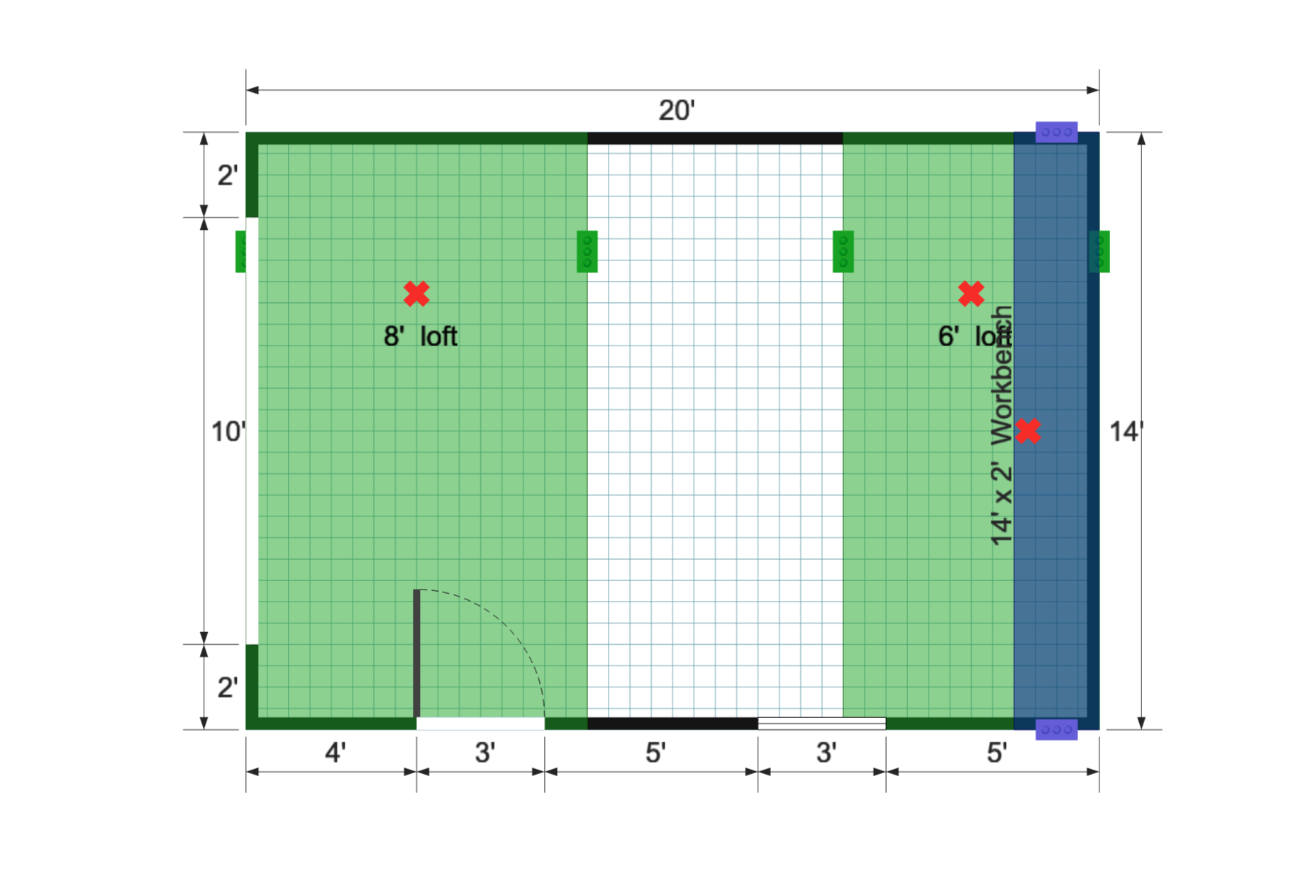 Barn Garage Shed 14×20 floor plan