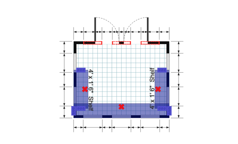 Lean-to Greenhouse 8×10 floor plan