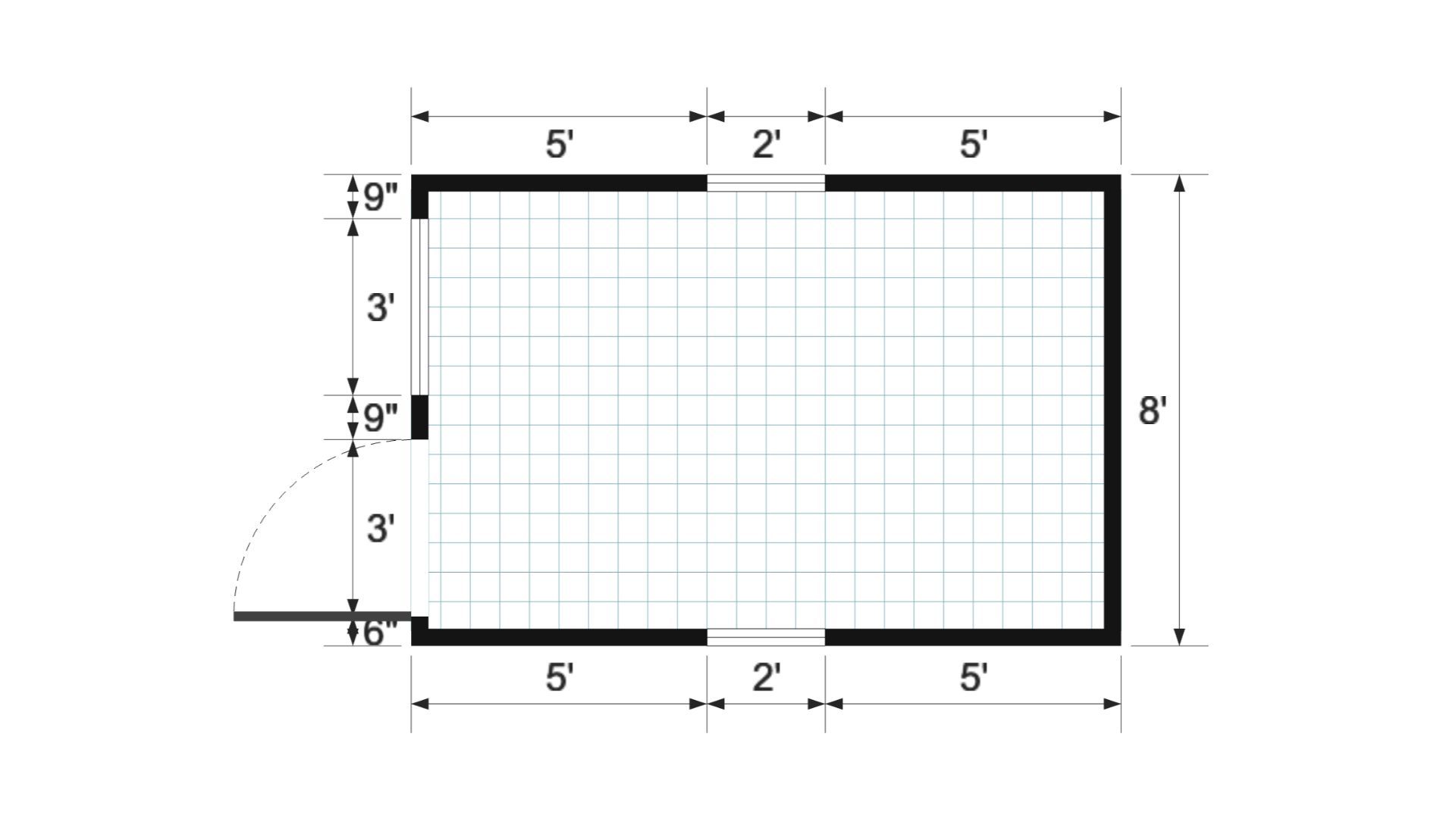 Floor plan for 8x12 Value Shed