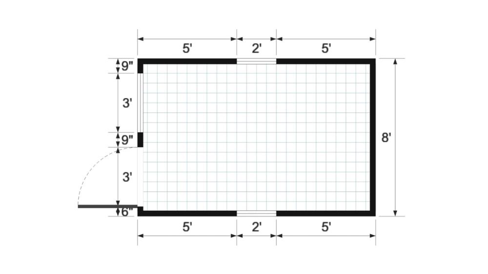 Floor plan for 8x12 Value Shed
