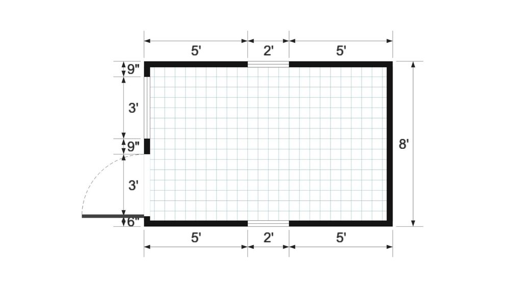 Floor plan for 8x12 Value Shed