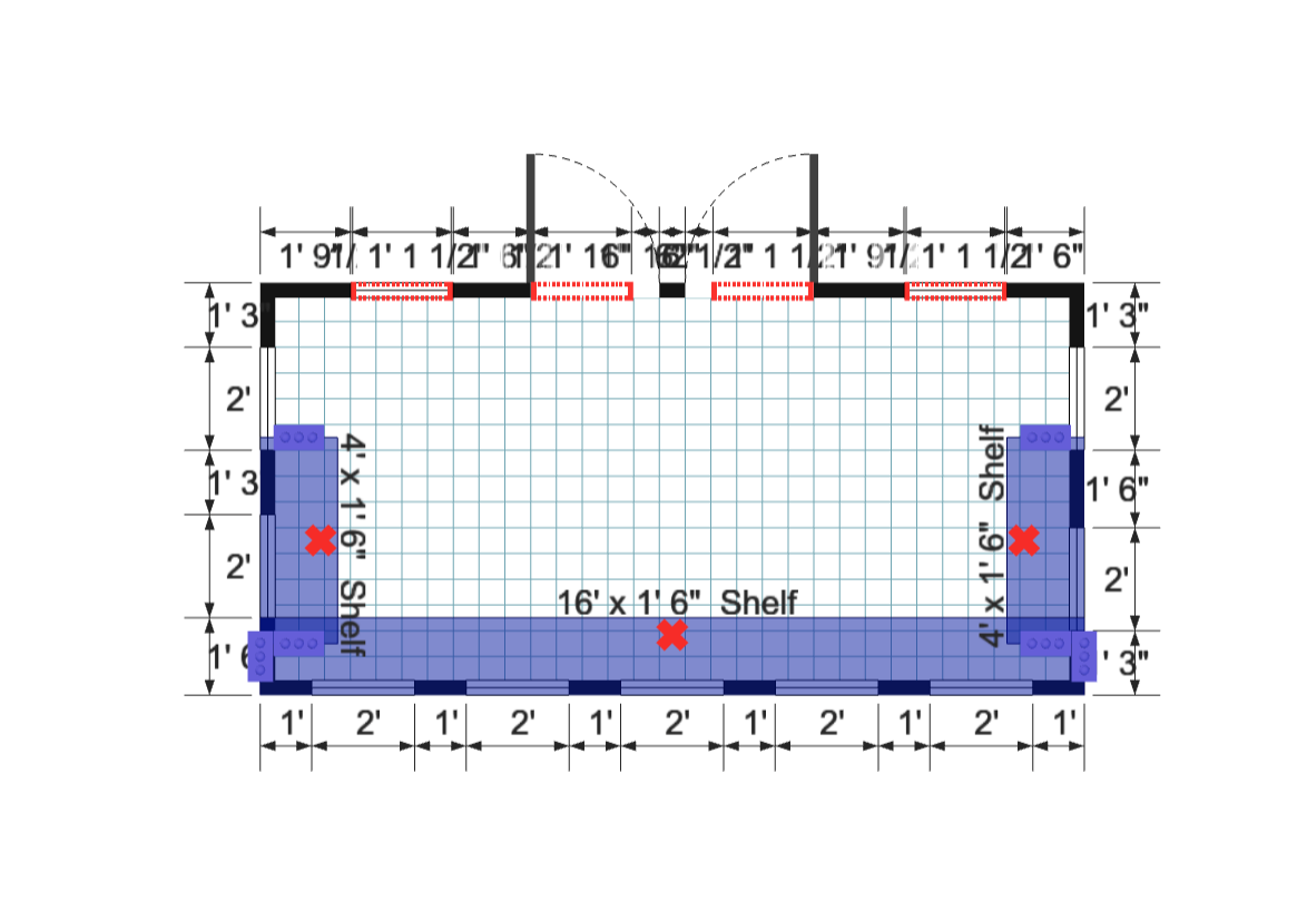 Lean-to Greenhouse 8×16 floor plan
