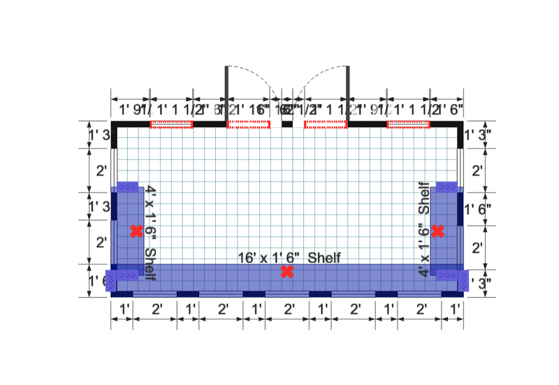 Lean-to Greenhouse 8×16 floor plan