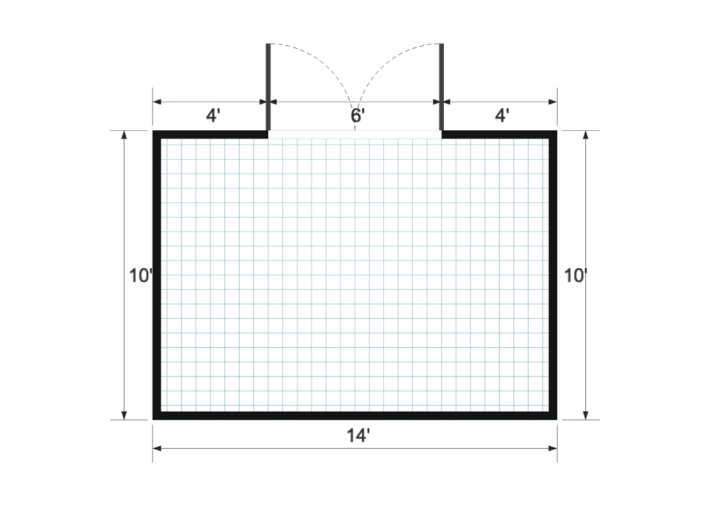 Floor plan for 10x14 Value Shed With Double Doors