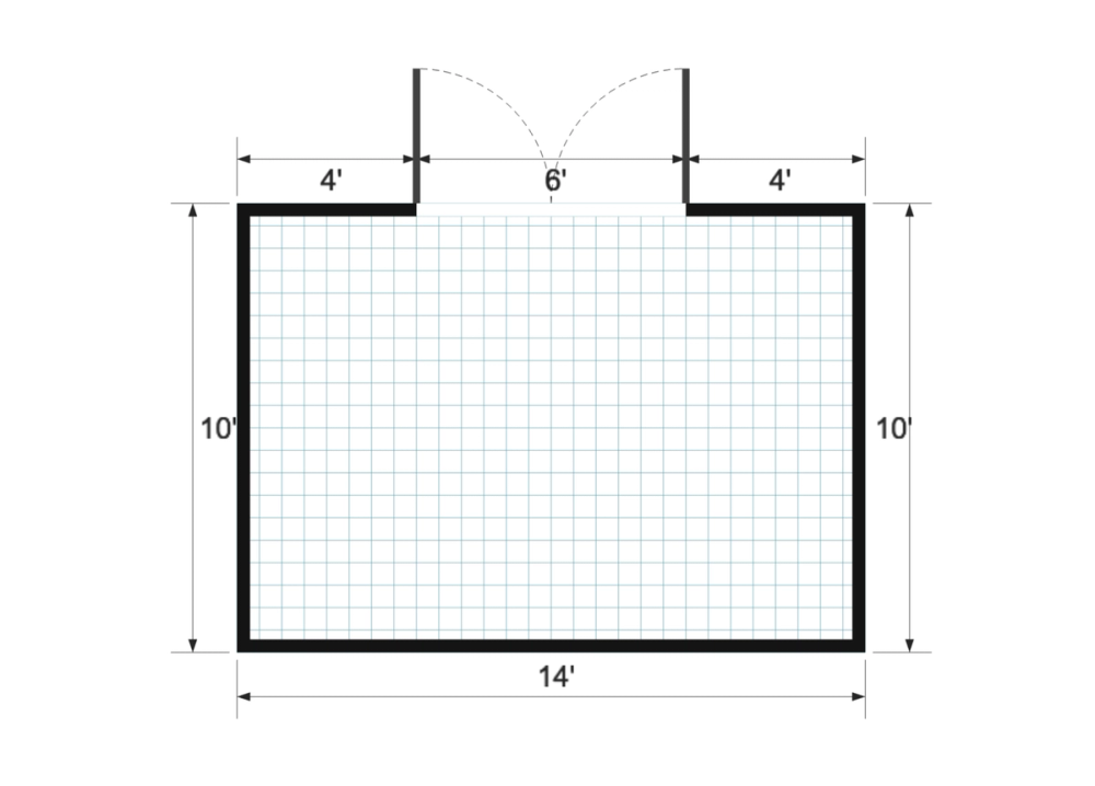 Floor plan for 10x14 Value Shed With Double Doors