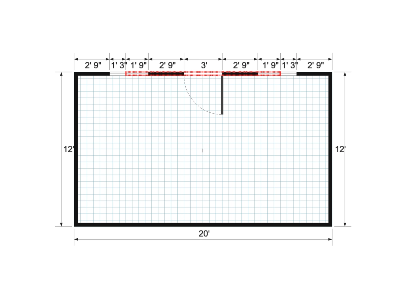 Dormer Gable 12×20 floor plan