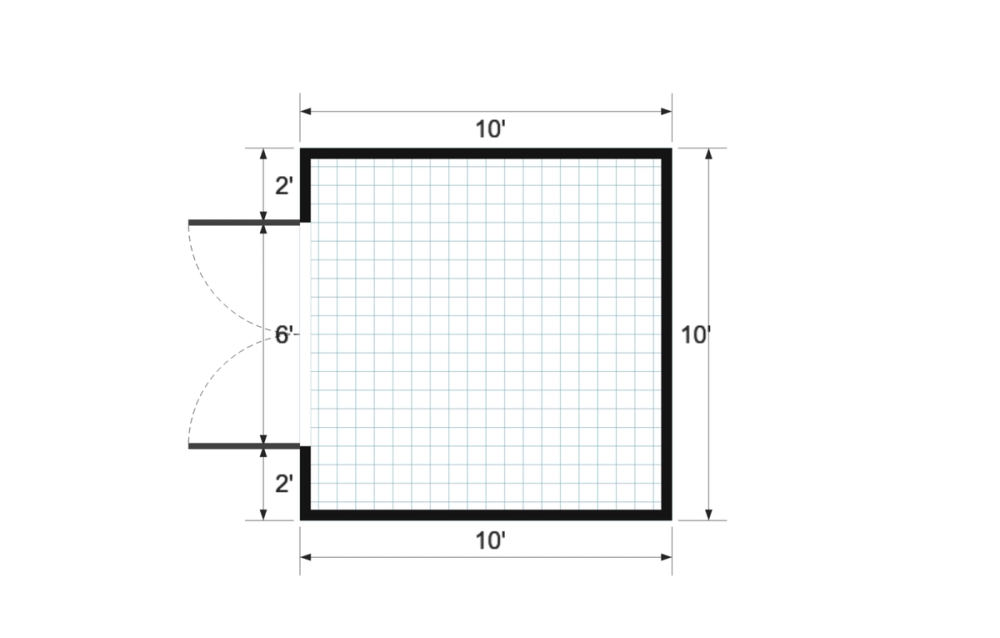 Floor plan for 10x10 Basic Shed With Double Doors