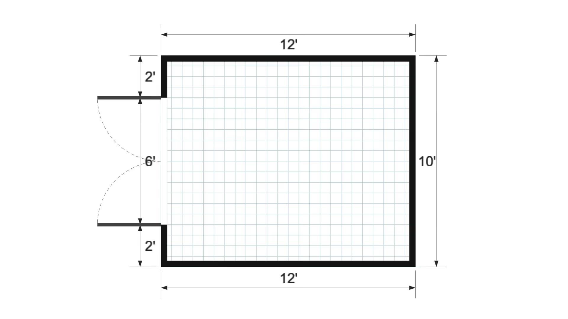 Floor plan for 10x12 Gable Shed