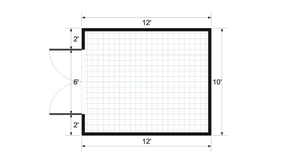 Floor plan for 10x12 Gable Shed