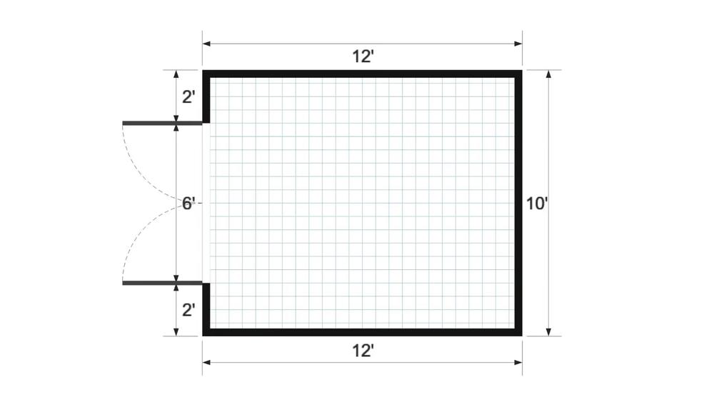 Floor plan for 10x12 Gable Shed
