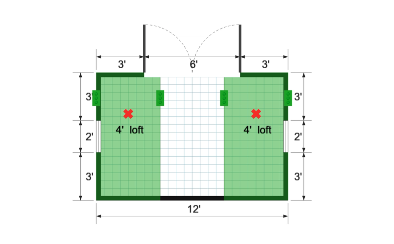 Side-Entry Standard Barn 8×12 floor plan