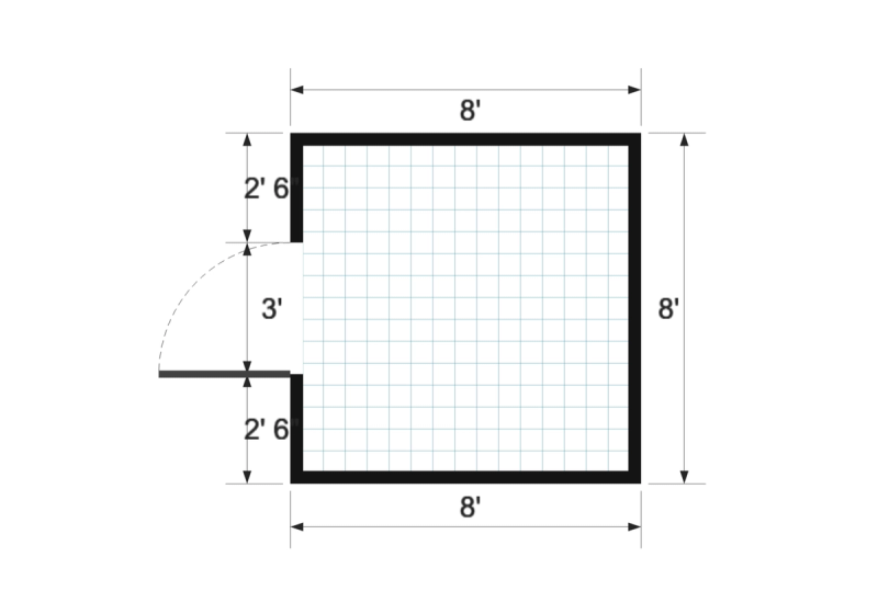 Basic Shed 8×8 floor plan