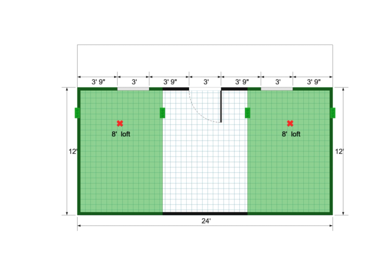 Barn Cottage 16×24 floor plan