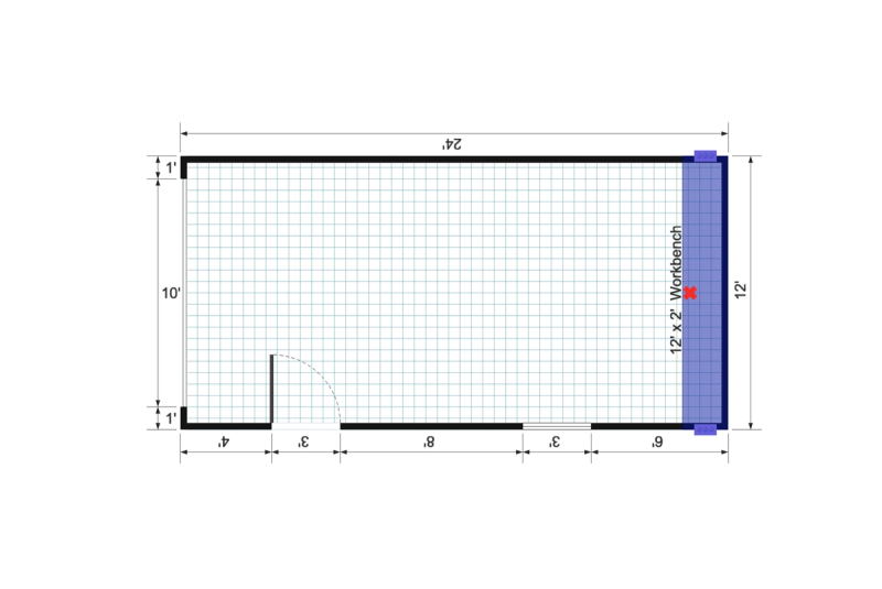 Gable Garage Shed 12×24 floor plan