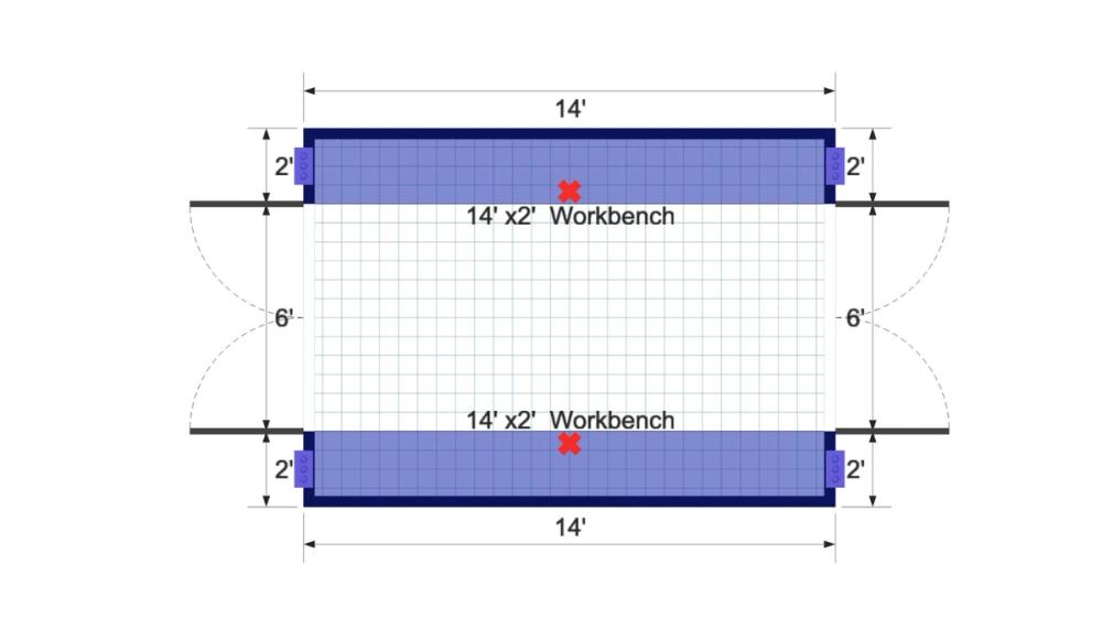 Floor plan for 10x14 Value Shed