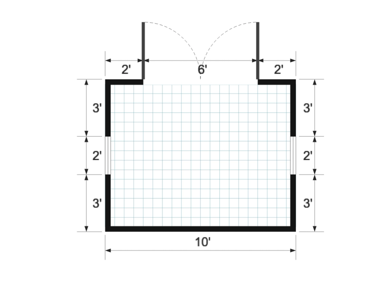 Side-entry Standard 8×10 floor plan