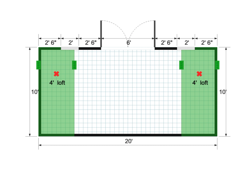 Side-Entry Standard Barn 10×20 floor plan