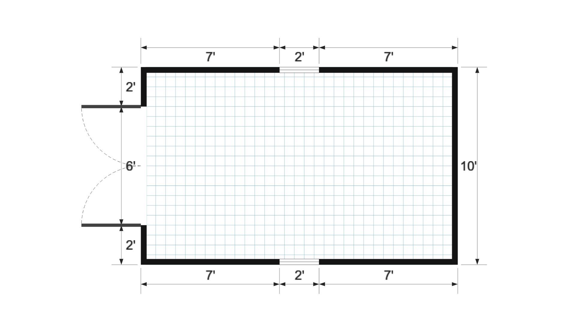 Floor plan for 10x16 Value Shed