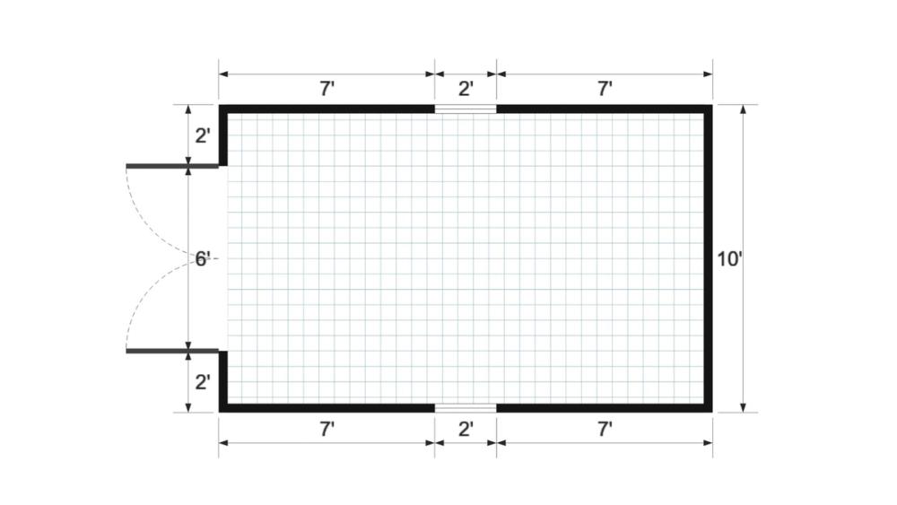 Floor plan for 10x16 Value Shed
