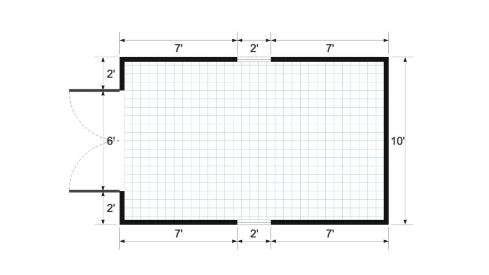 Floor plan for 10x16 Value Shed