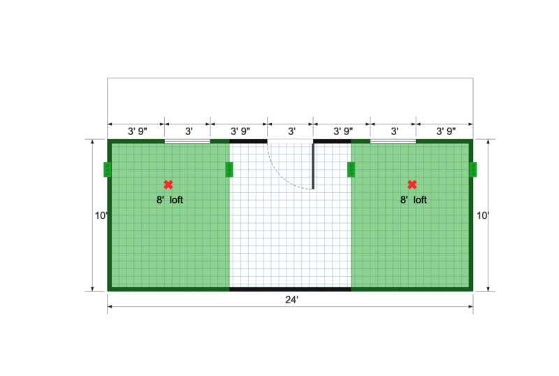 Barn Cottage 14×24 floor plan