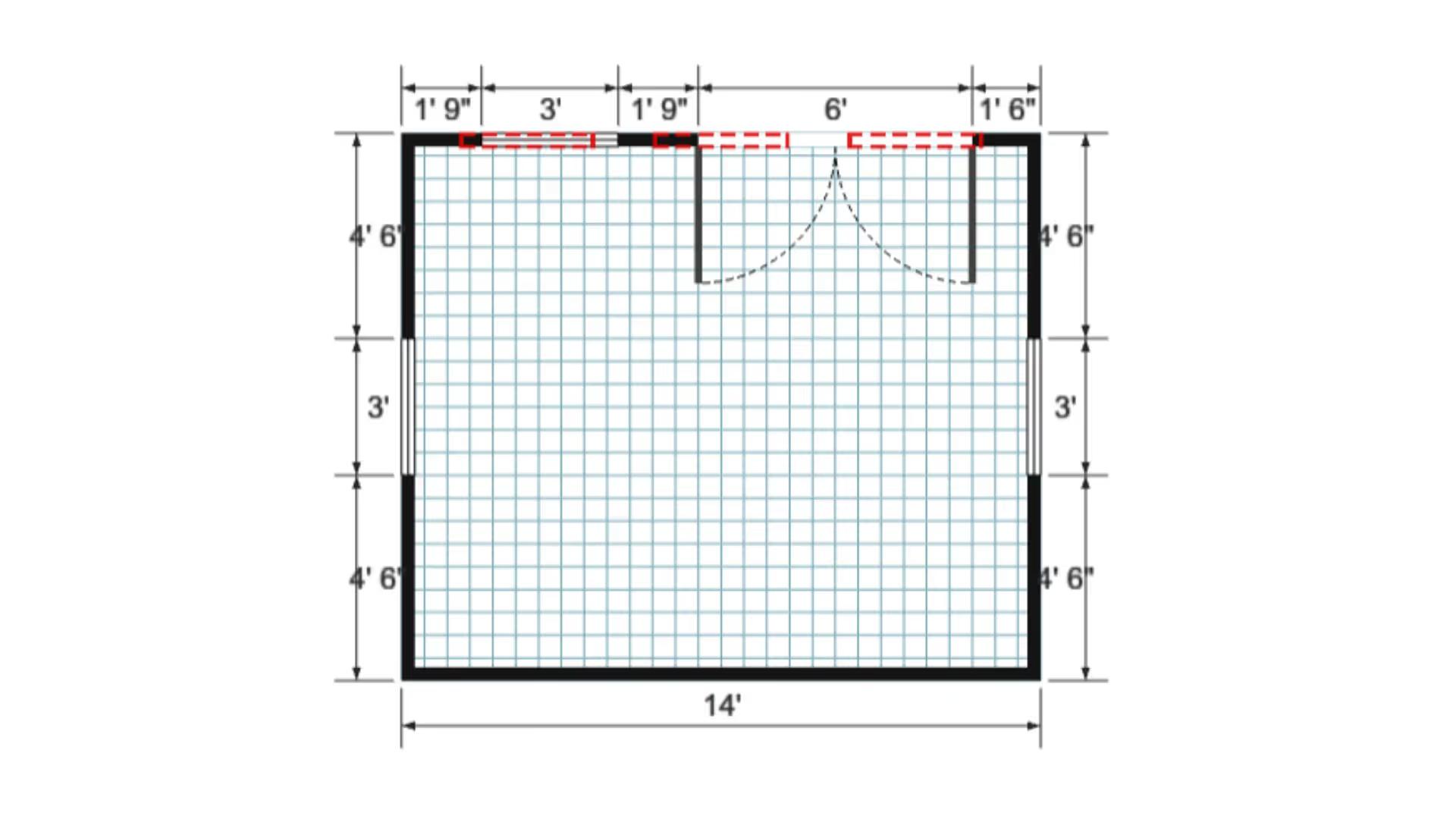 Floor plan for 12x14 Single Slope