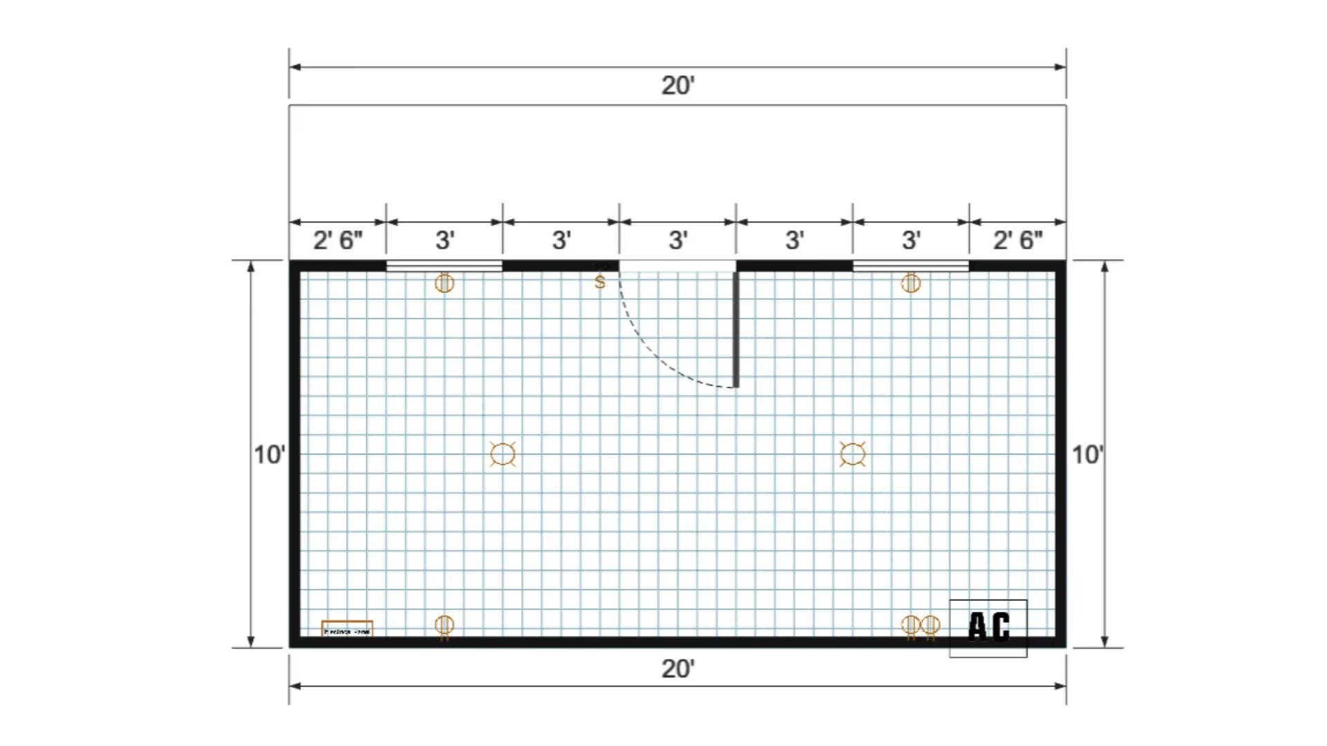 Floor plan for 14x20 Gable Shed