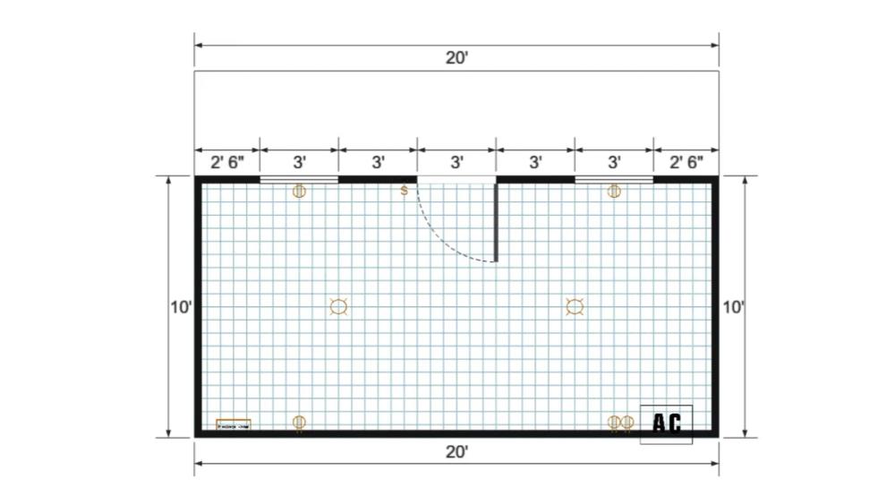 Floor plan for 14x20 Gable Shed