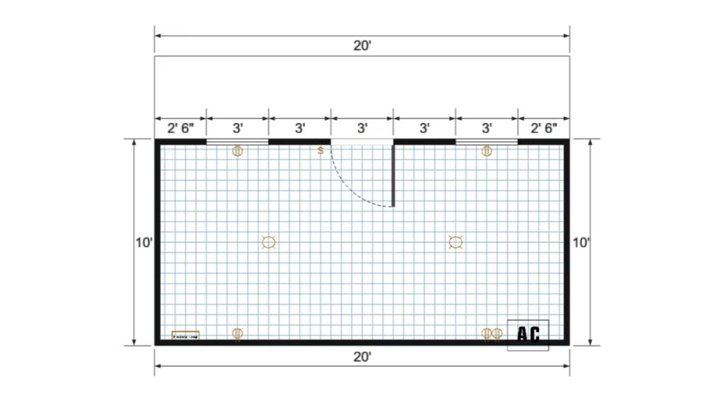 Floor plan for 14x20 Gable Shed