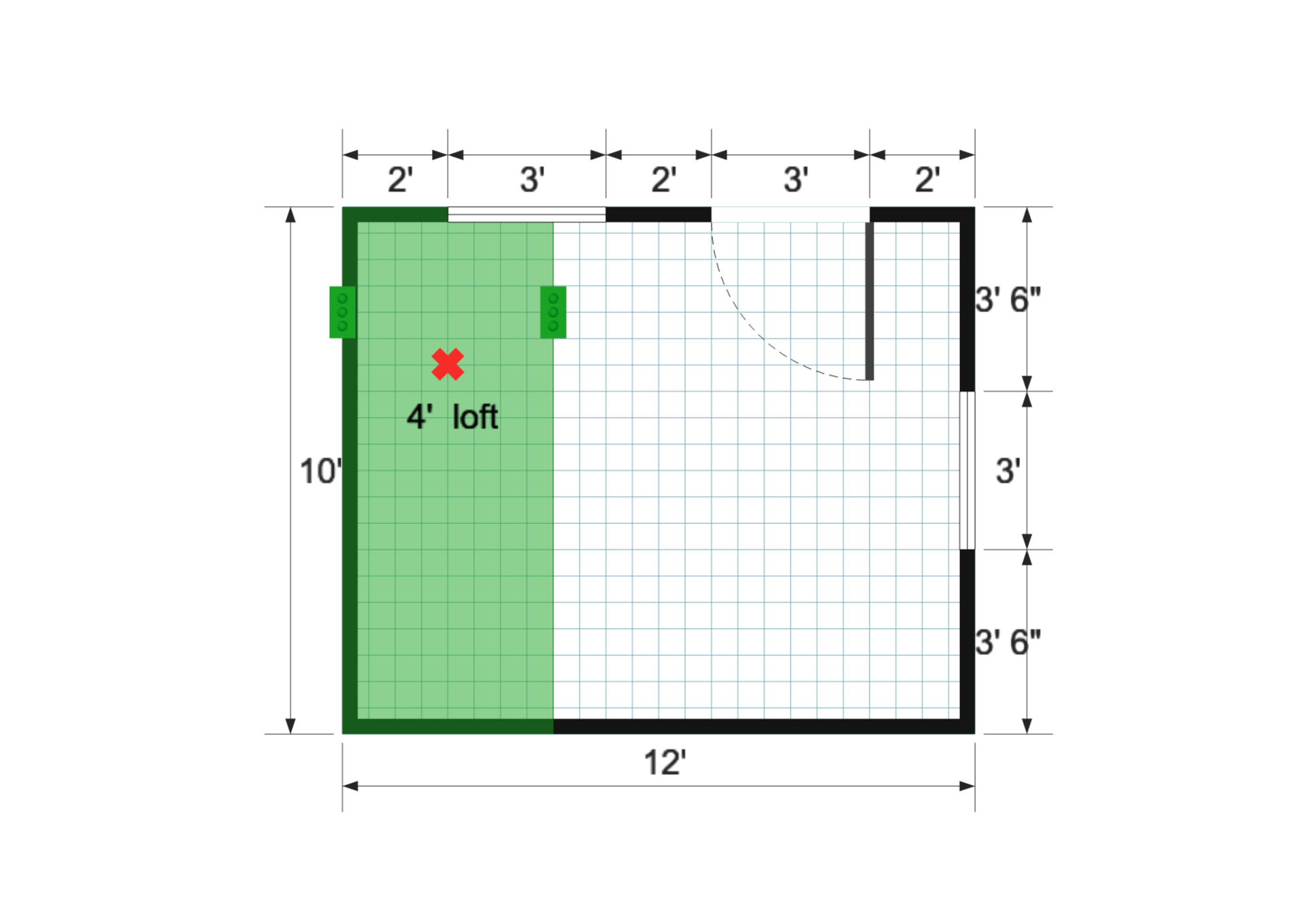 Barn Studio 10×12 floor plan