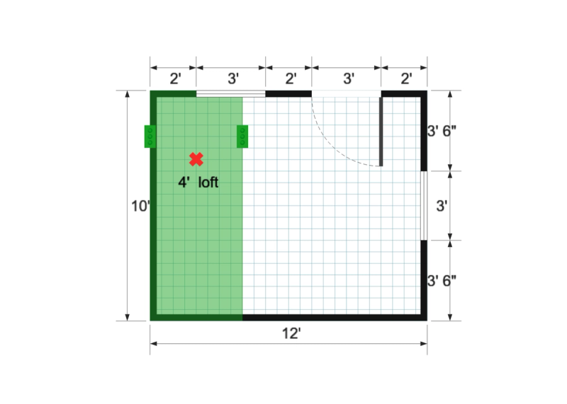 Barn Studio 10×12 floor plan