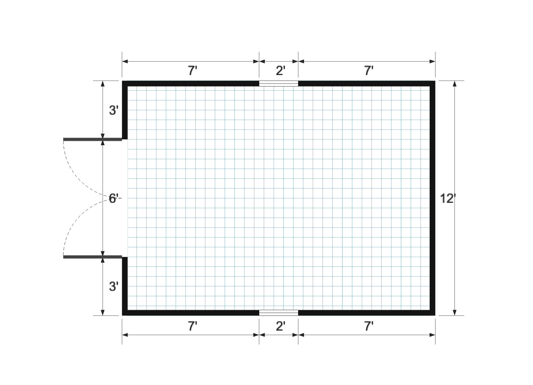 Standard 12×16 floor plan