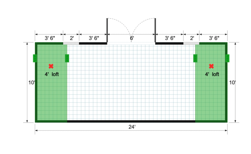 Side-Entry Standard Barn 10×24 floor plan