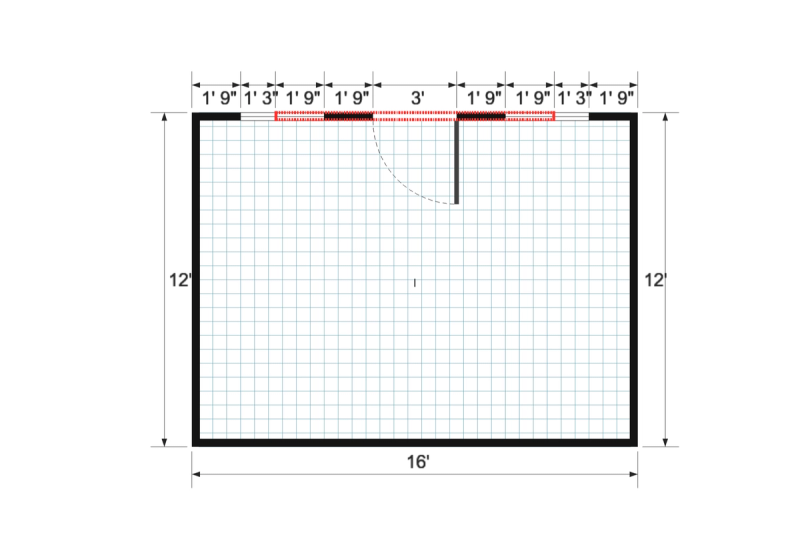 Dormer Gable 12×16 floor plan