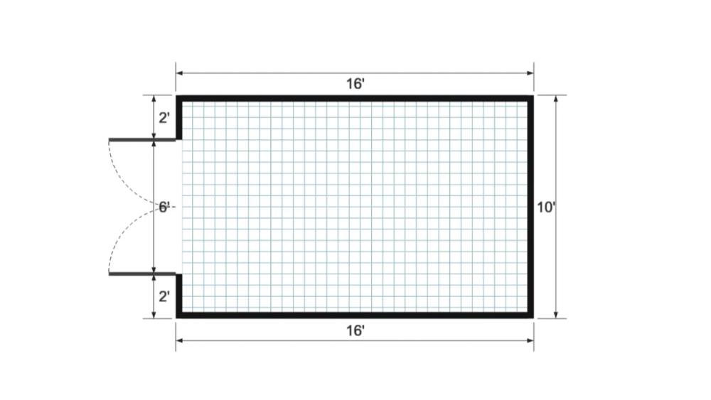 Floor plan for 10x16 Value Shed
