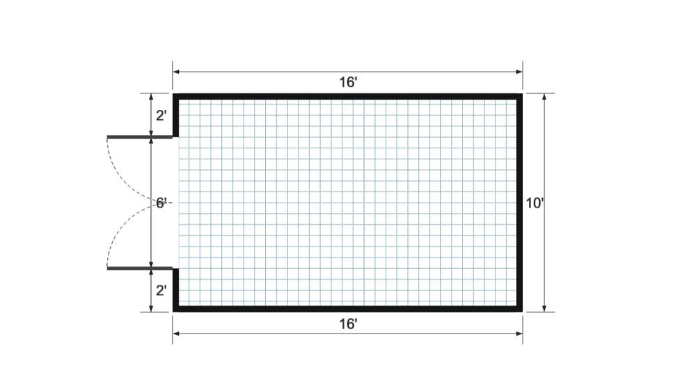 Floor plan for 10x16 Value Shed