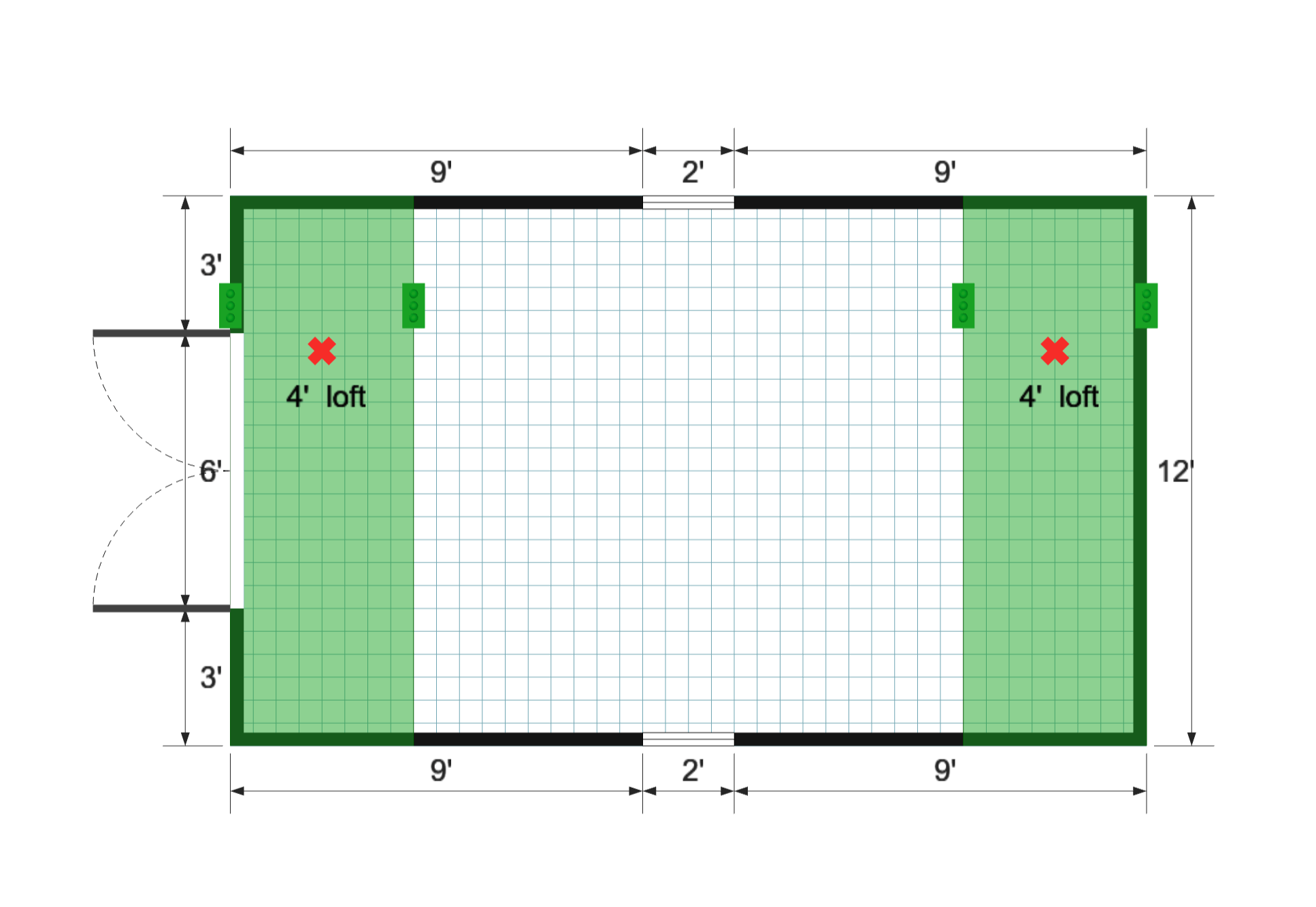 Standard Barn 12×20 floor plan