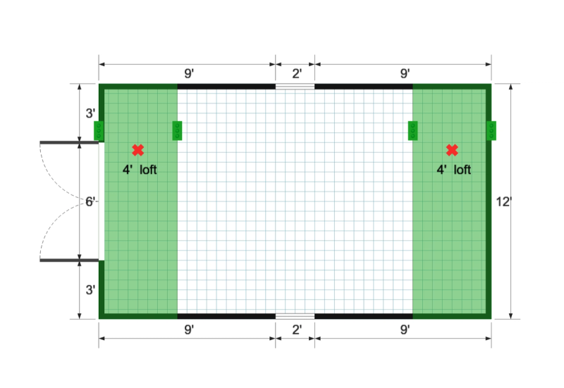 Standard Barn 12×20 floor plan