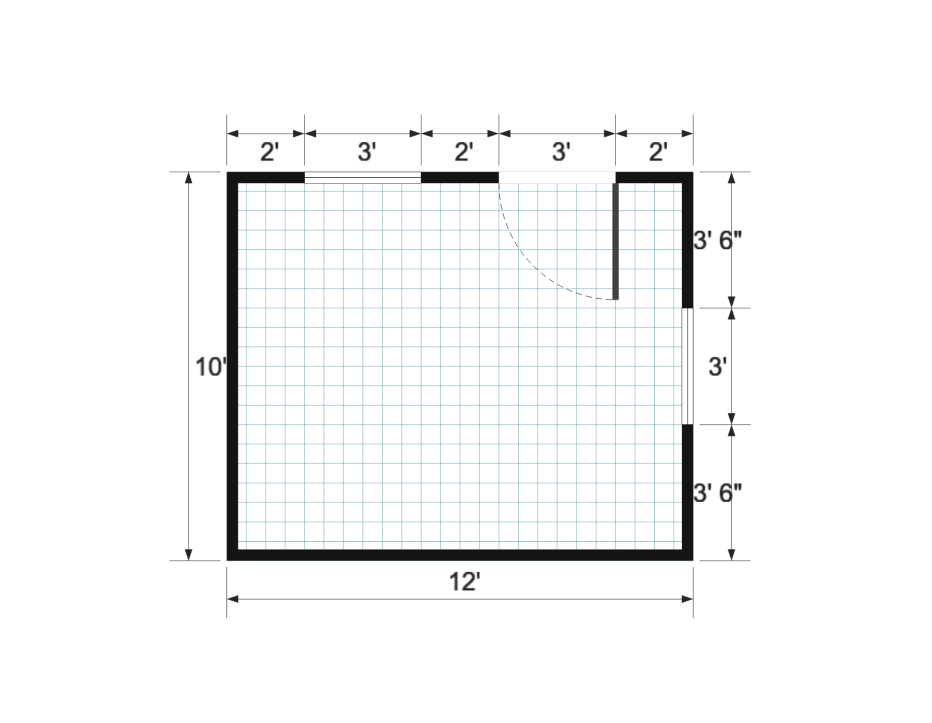 Gable Studio 10×12 floor plan