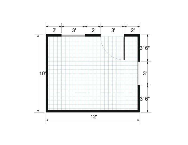 Gable Studio 10×12 floor plan