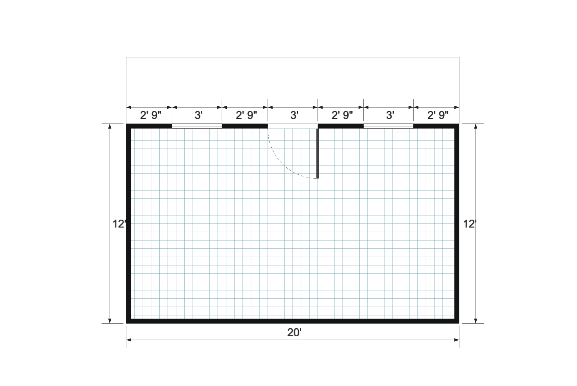 Gable Cottage 16x20 floor plan