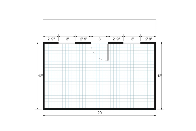 Gable Cottage 16x20 floor plan