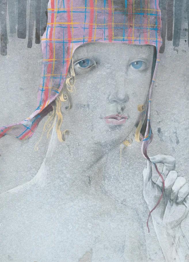 Porträt Gouache Schneemädchen Sagen