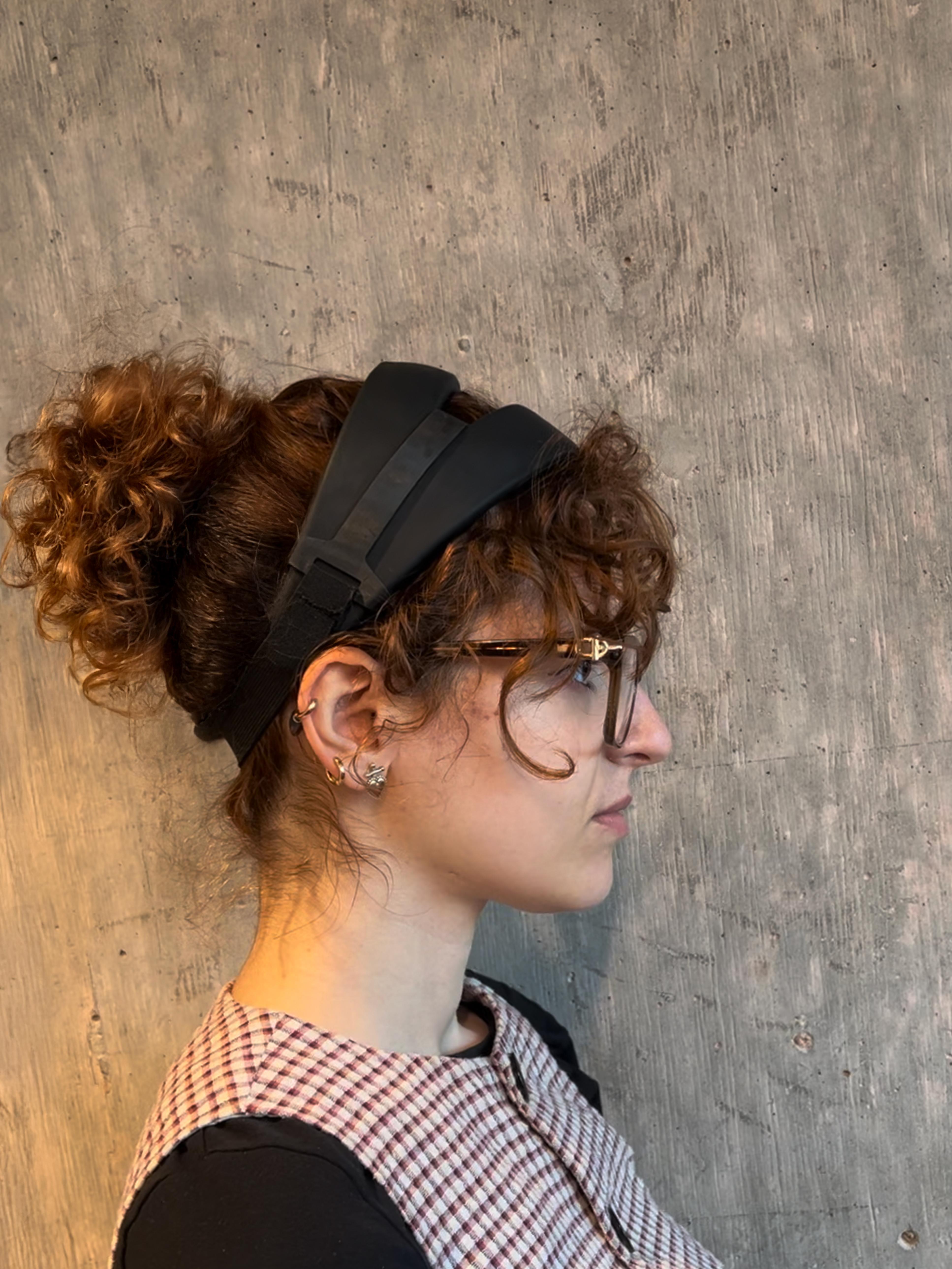 Nettle Loop on woman's head