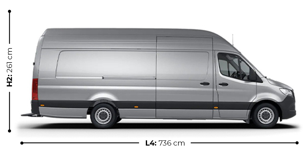 Mercedes Sprinter L4H2 afmetingen