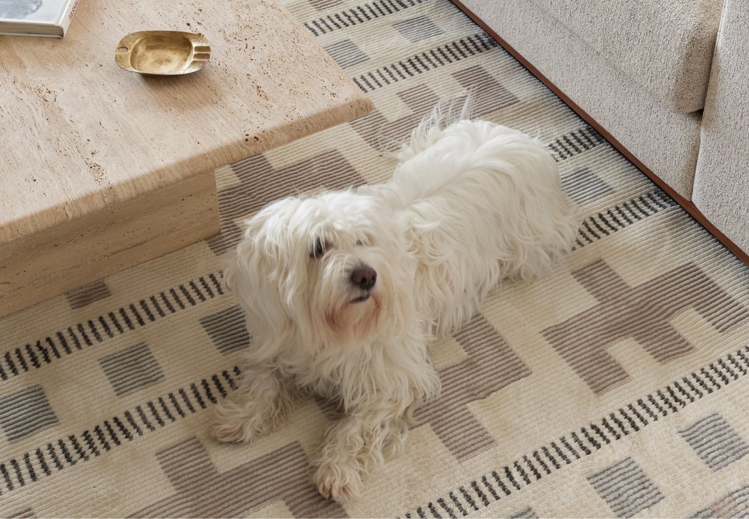 5' X 8' Vintage Moroccan Rug, Beige - Xzav - Revival Rugs