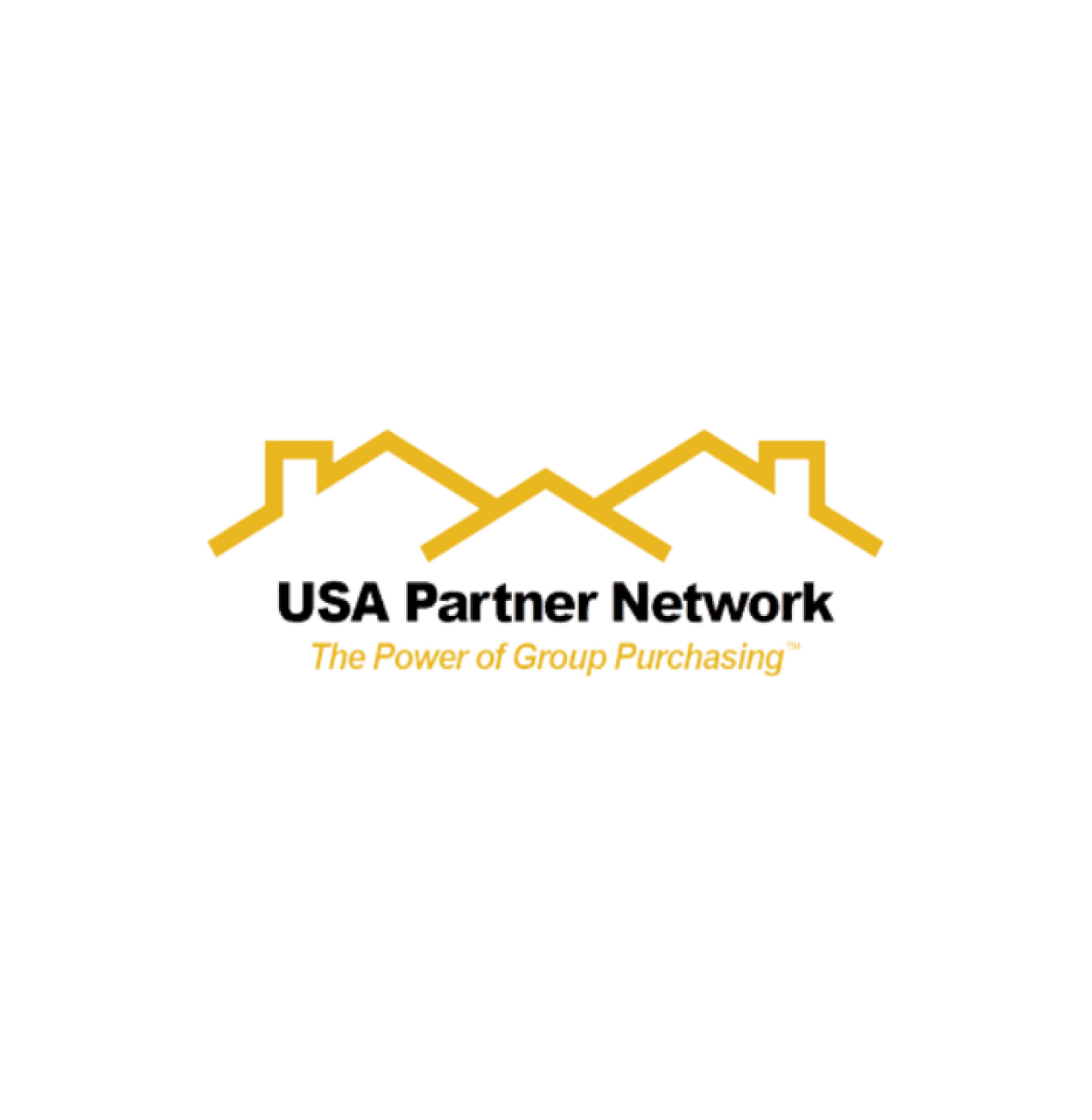 The USA Partner Network logo, with a gold rooftops graphic above the name and the tagline The Power of Group Purchasing.